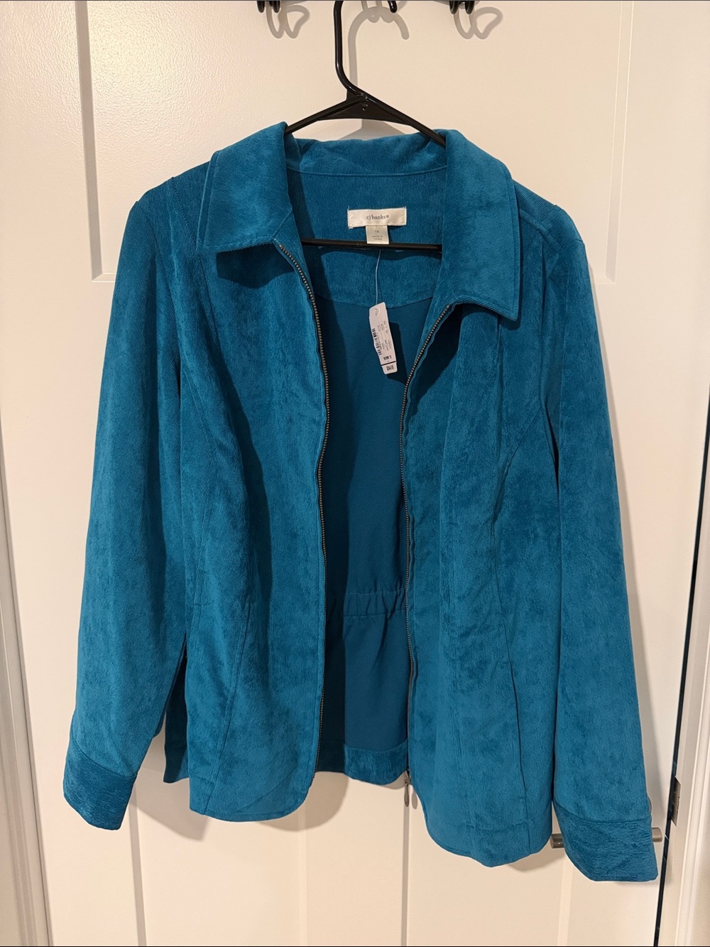 NWT Stylish Teal Faux Suede Jacket - Women